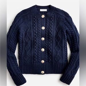 J. Crew Navy Cable Knit Cardigan